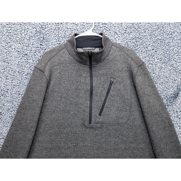 Toad & Co Outbound 1/4 Zip Sweater Mens LG Wool Blend Outdoor Hiking Golf Gray - Picture 3 of 11